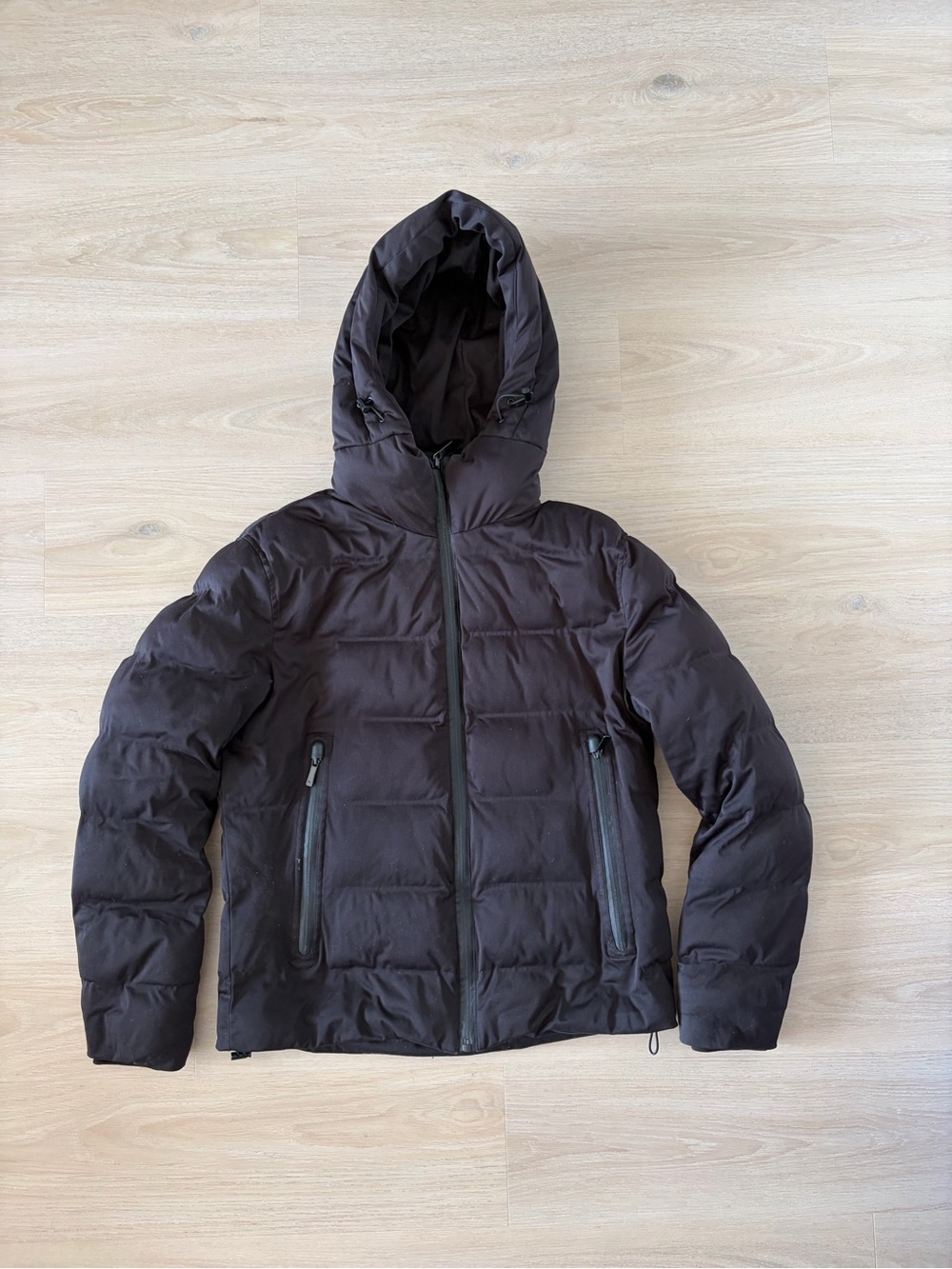 Men's Zara Hooded Puffer Jacket - Black Size M